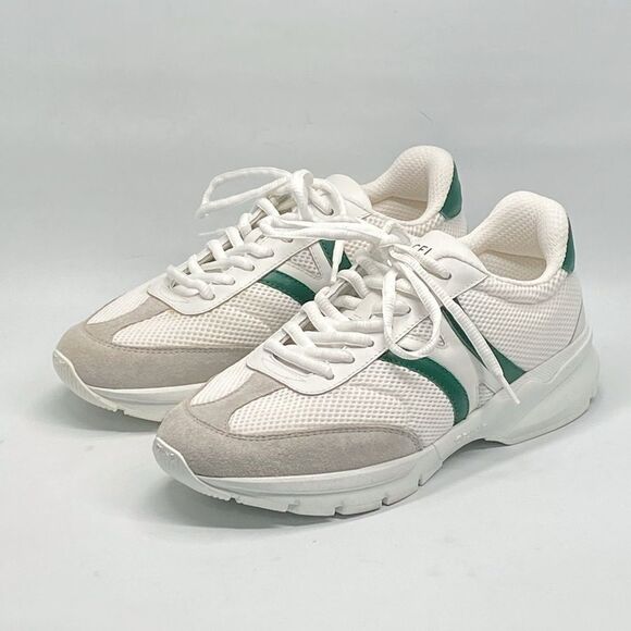 Celine CR-01 Suede-Trimmed Leather and Mesh Sneakers size 37 - Picture 4 of 15